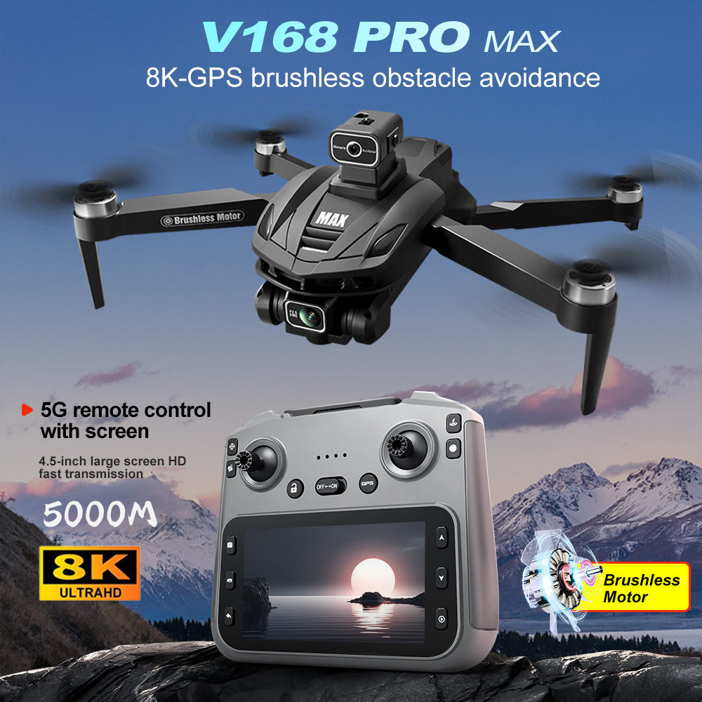 Drone Camera Night Vision - V168 PRO Max GPS Drone 8K